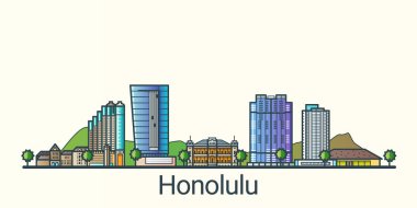 Düz çizgi Honolulu afiş
