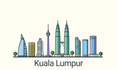 Flat line Kuala Lumpur banner