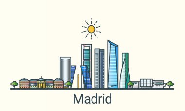 Düz çizgi Madrid afiş