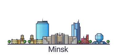 Düz çizgi Minsk afiş