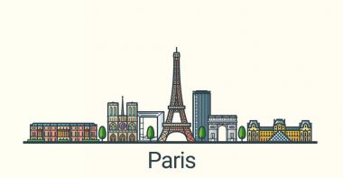 Düz çizgi Paris afiş