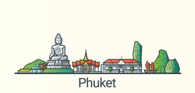 Düz çizgi Phuket afiş