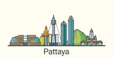 Düz çizgi Pattaya afiş