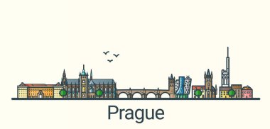 Düz çizgi Prag afiş
