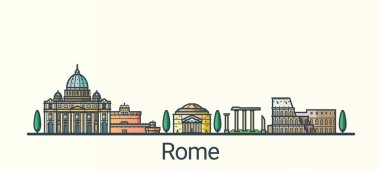 Düz çizgi Roma afiş
