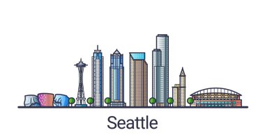 Düz çizgi Seattle afiş