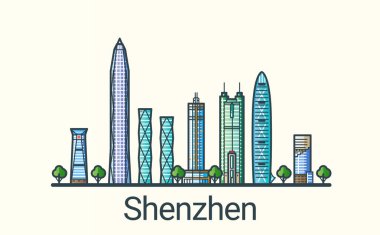 Düz çizgi Shenzhen afiş