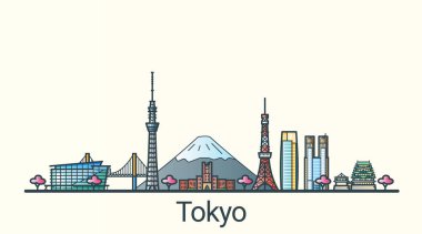 Düz çizgi Tokyo afiş