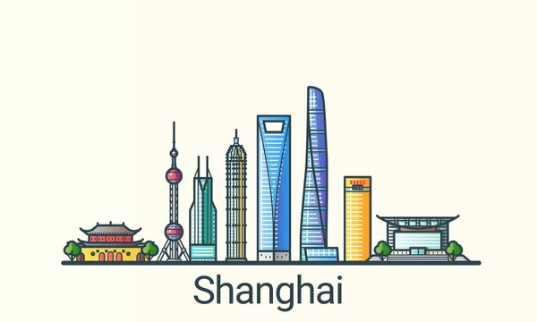 Düz çizgi Shanghai afiş