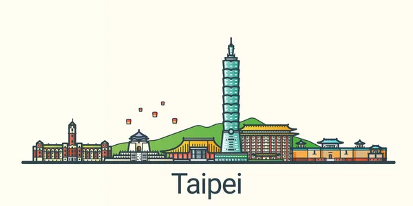 Düz çizgi Taipei afiş