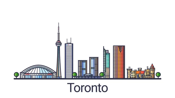 Flache Linie Toronto banner — Stockvektor