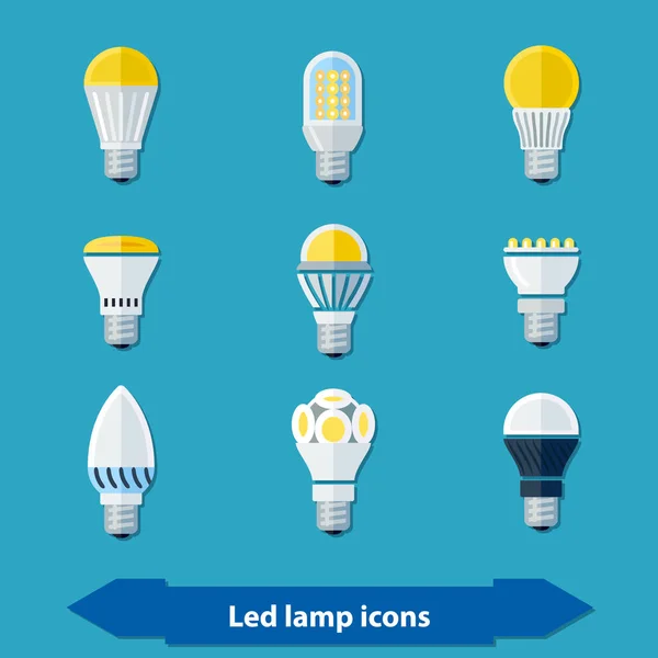 Lapos LED lámpák — Stock Vector