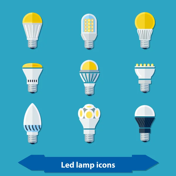 Platte LED-lampen — Stockvector