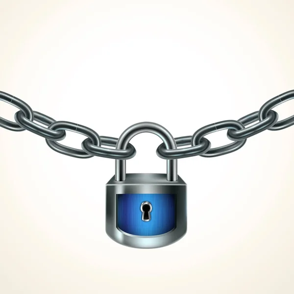 Lock chain metallic — Stock Vector