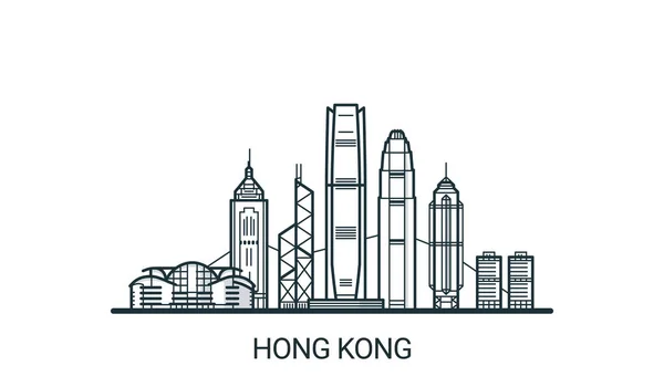 Bandera de Hong Kong de contorno — Archivo Imágenes Vectoriales