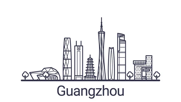 Bandera de Guangzhou de contorno — Vector de stock