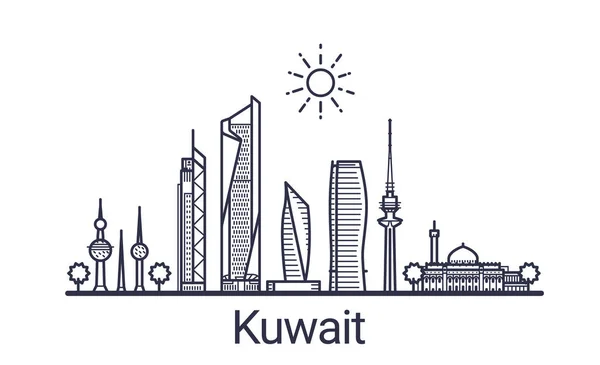 Bandera de Kuwait de contorno — Archivo Imágenes Vectoriales