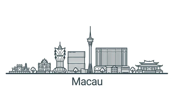 Outline Macau banner — Stock Vector