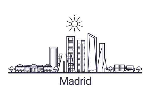 Outline Madrid banner — Stock Vector