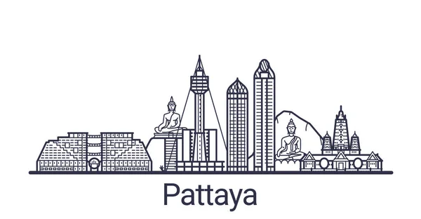 Outline Pattaya banner — Stock Vector