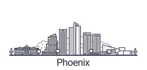 Outline Phoenix banner — Stock Vector