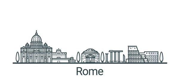 Outline Rome banner — Stock Vector