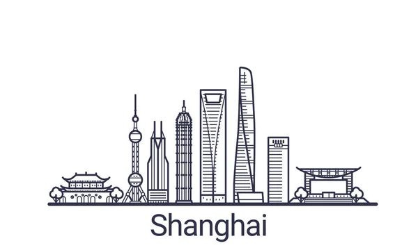 Banner de Shanghai de contorno — Vector de stock