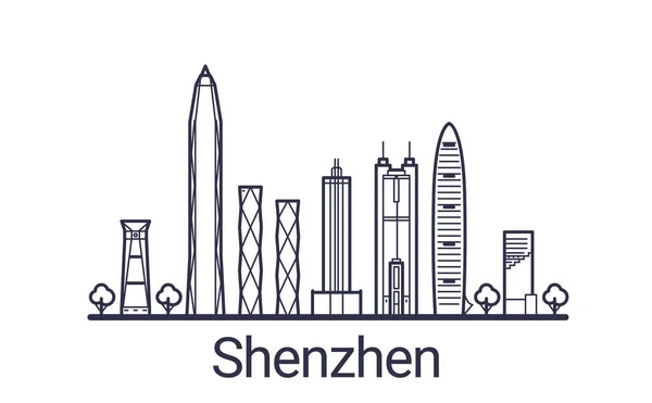 Bandeira de Shenzhen de contorno — Vetor de Stock