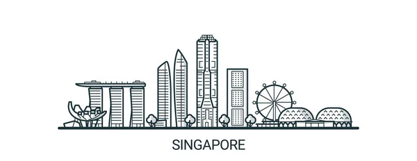 Bandera de Singapur de contorno — Vector de stock