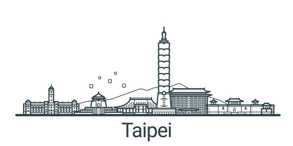 Bandeira de Taipei de contorno — Vetor de Stock
