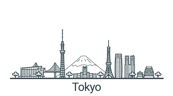 Umriss-Tokio-banner — Stockvektor
