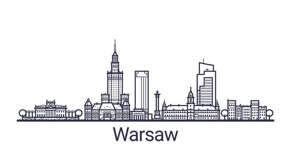 Kontur Warszawa banner — Stock vektor