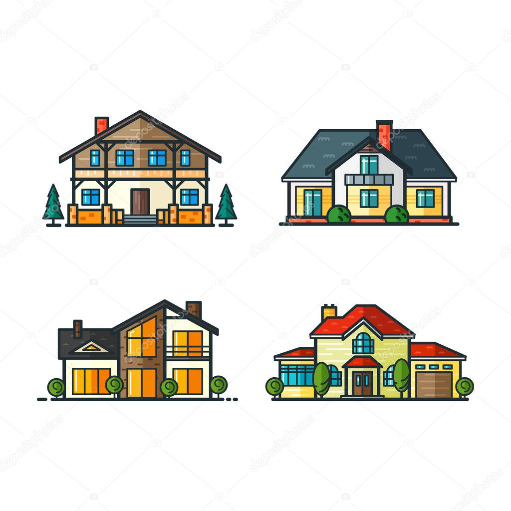 Residential houses icons
