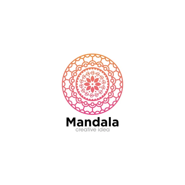 創造的な曼荼羅ロゴデザインテンプレート — ストックベクタ