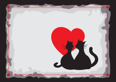 Sevgili siyah kedi. Siluet