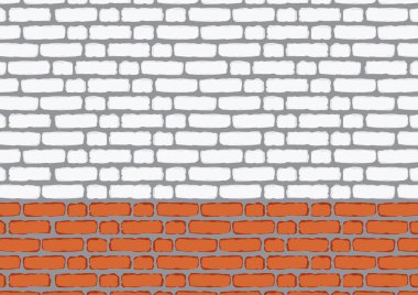Tuğla. Kırmızı ve beyaz tuğla.