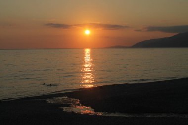 Deniz arka plan günbatımı