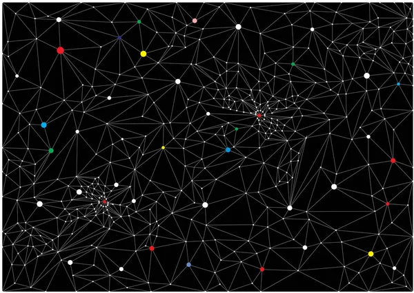 Rede Espacial Uso Global Internet Rede Fundo Preto — Vetor de Stock