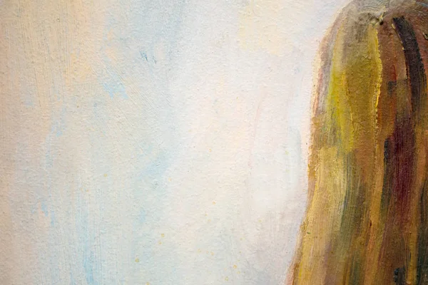 絵画の抽象的な女の子 主要なストロークの背景のキャンバスに油で絵 — ストック写真