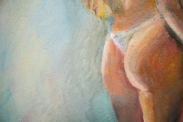 Malarstwo Abstrakcyjne Dziewczyna Malowany Farbą Olejną Płótnie Tle Udaru Mózgu — Zdjęcie stockowe