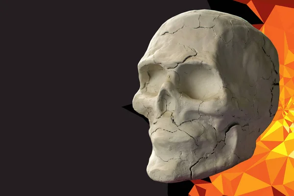 Cráneo Piedra Sobre Fondo Oscuro Fondo Cráneo Místico Para Decoración —  Fotos de Stock