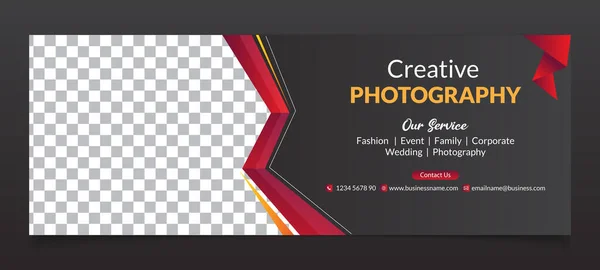 Vetor Premium Fotografia Abstrata Moderna Facebook Cover Banner Template —  Vetores de Stock