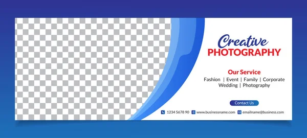 Vetor Premium Fotografia Abstrata Moderna Facebook Cover Banner Template —  Vetores de Stock