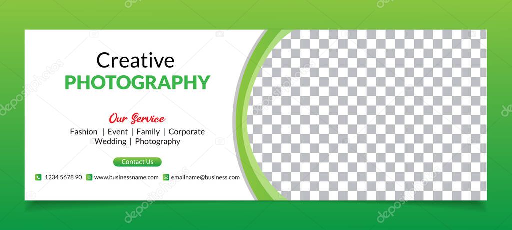 Premium Vector - Modern Abstract Photography Facebook Cover Banner Template