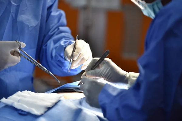 Teamkirurg Jobbet Operationssalen Kirurgiskt Ljus Operationssalen Förberedelse För Kirurgiska Ingrepp — Stockfoto