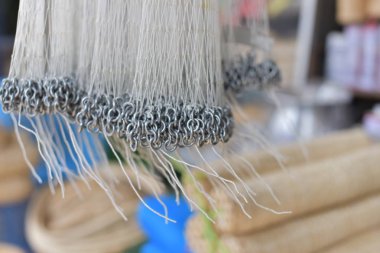 sepetleri salonu yaptı. Orada birçok tür bir bambu yapılmış sepet. Sepeti hasır Tay handmade.it dokuma bambu olduğu için arka plan dokusu. Geleneksel Tay dokuma hasır doku.
