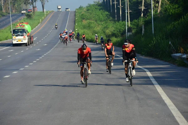 Amateur Cyclist Compete Charity Program Children Visual Disabilities Chonburi Chanthaburi — Stock Photo, Image