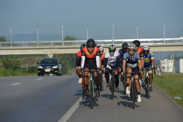 Ciclista Venha Participar Evento Caridade Phetchaburi Tailândia Novembro 2017 — Fotografia de Stock
