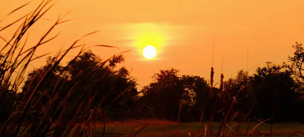 Oranžský Pohled Západ Slunce — Stock fotografie