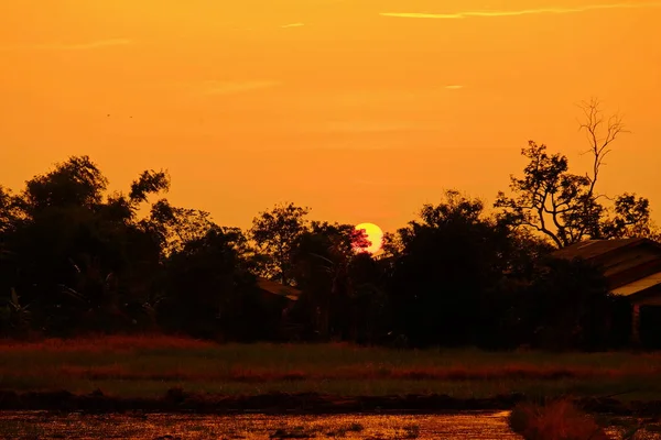 Beau Ciel Nuageux Coucher Soleil Beau Coucher Soleil Nuageux Mer — Photo